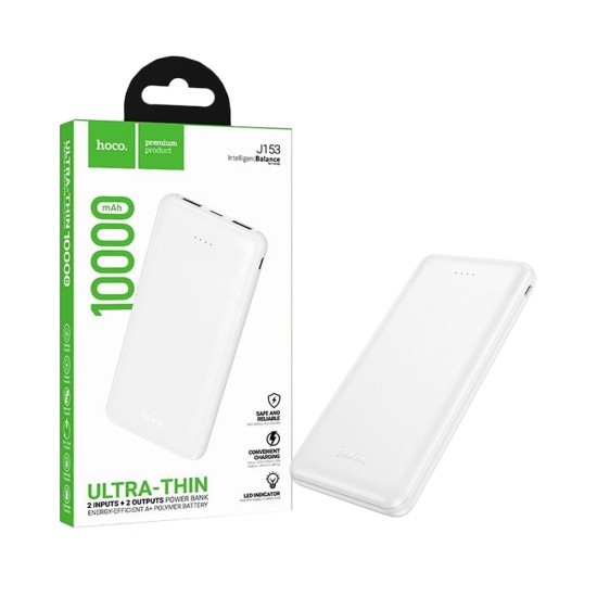 Power Bank Hoco J153 Stability com 2 Puertos Outputs USB 10000mAh Branco